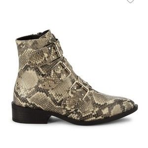 NEW Steven Steve Madden Harmon Snakeskin Print Ankle Boot Bootie Sz 8